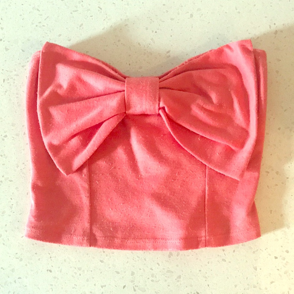 Pink bow crop top
